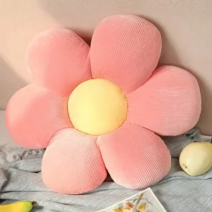 Coussin Rond Fleur Rose