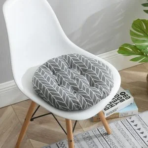 Coussin Rond Gris Chevron