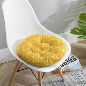Coussin Rond Jaune Moutarde