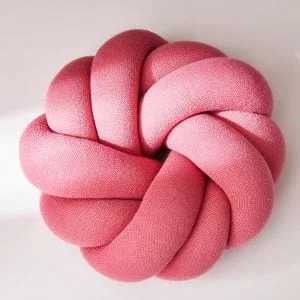 Coussin Rond Nœud Rouge