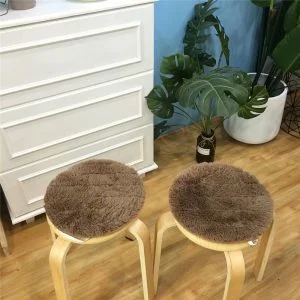 ponpfden Galette De Chaise De Tabouret Rond, Coussin De Chaise Ronde en Cuir À Mémoire De Forme, Coussin De Sol/Coussin De Siège Rond De Salle À Manger( Color:Brown,Size:35 * 35cm